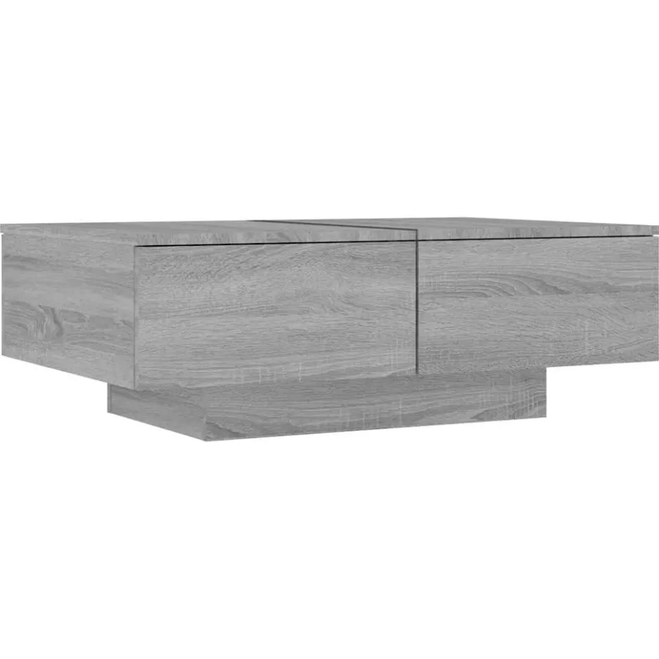 vidaXL Salontafel 90x60x31 cm bewerkt hout grijs sonoma eikenkleurig