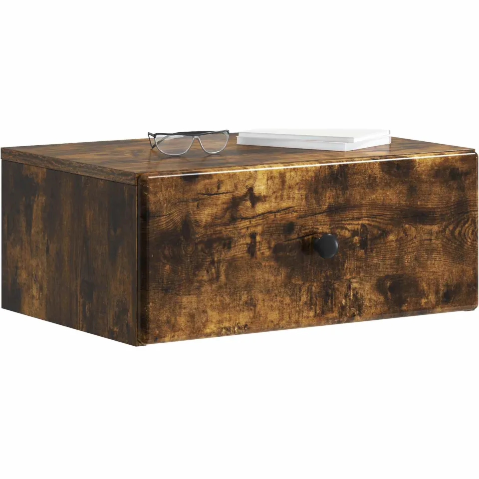 vidaXL Wandbeugel Bedkast 2 st Gerookt eiken 49 x 34,5 x 20 cm Bruin