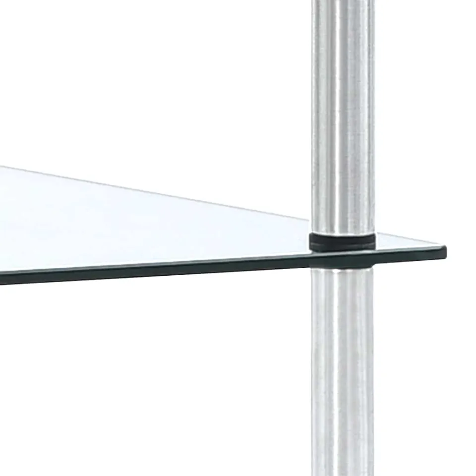 vidaXL Kastje 3-laags 40x40x67 cm gehard glas transparant transparent, foto 3