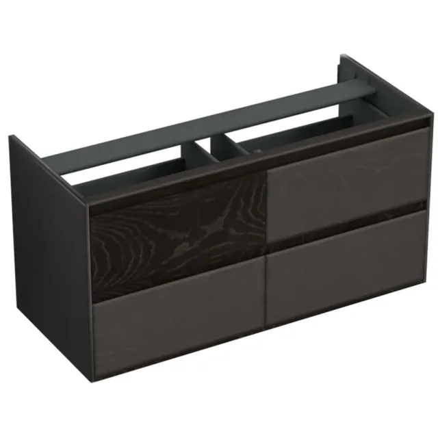 Forzalaqua Onderkast Forzalaqua Reno 2.0 120x51x60 Cm 4 Lades Softclose Eiken Black Oiled Zwart