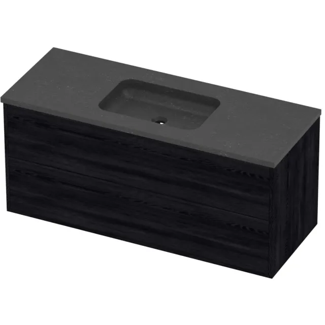 Proline Rollo Badmeubelset Hardsteen Elegant Midden 2 Laden 120x46x54 cm Blue Stone Black Oak Eiken