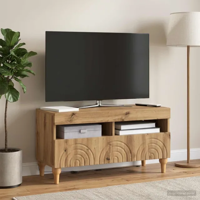 vidaXL LED tv-meubel ALKMAAR 81 x 35 x 43 cm Artisanaal eiken Bruin