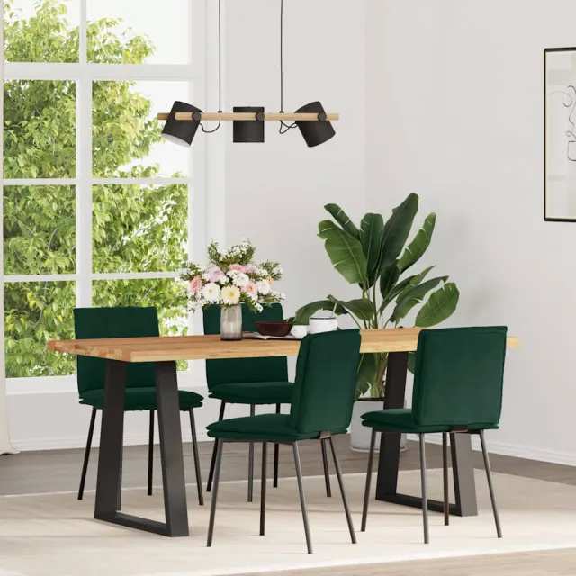 vidaXL Eetkamerstoelen 4 st fluweel donkergroen