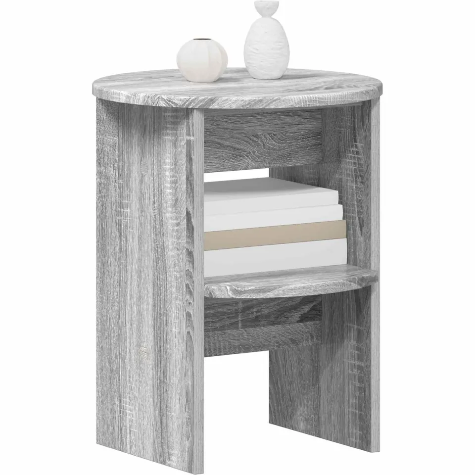 vidaXL Bijzetkast Grijze Sonoma Ø40 x 50 cm Geconstrueerd hout grijs, foto 2