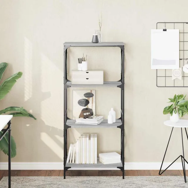 vidaXL Boekenkast 4-laags 59x35x132 cm bewerkt hout grijs sonoma eiken, foto 2