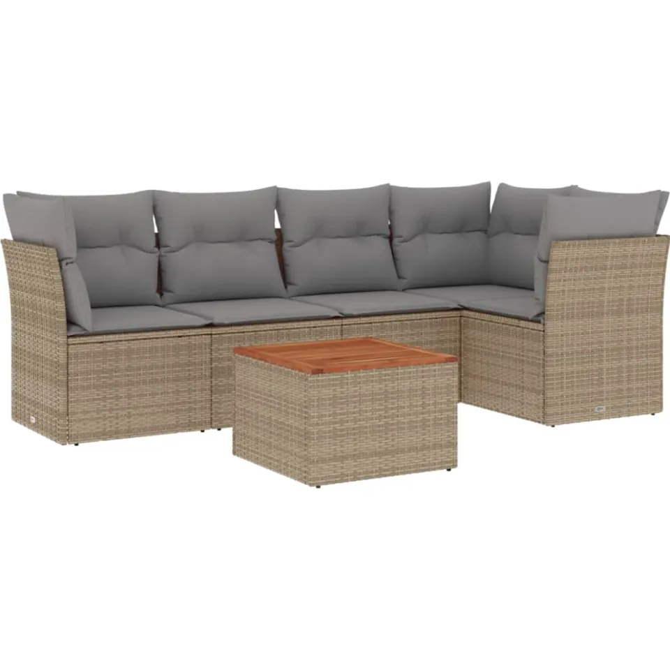 vidaXL Patio Sofa Set 5-zits Beige mix en grijs