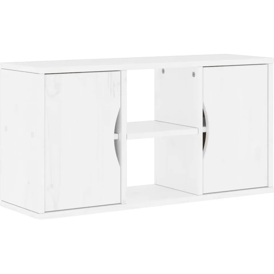 vidaXL Tv-meubel ODDA 79x24x40 cm massief grenenhout wit, foto 3