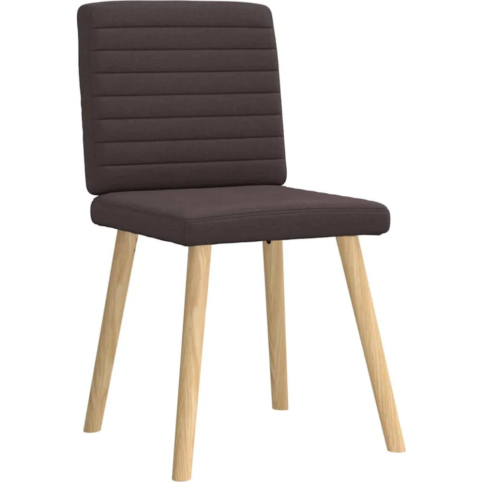 vidaXL Eetkamerstoelen 4 st stof donkerbruin