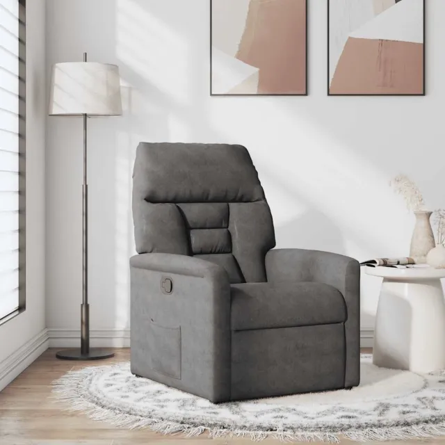 vidaXL Fauteuil verstelbaar microvezelstof donkergrijs