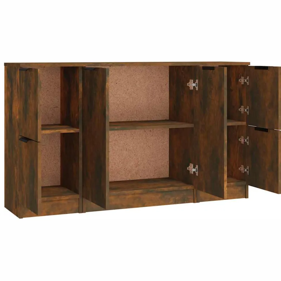 vidaXL Dressoirs 3 st bewerkt hout gerookt eikenkleurig, foto 4
