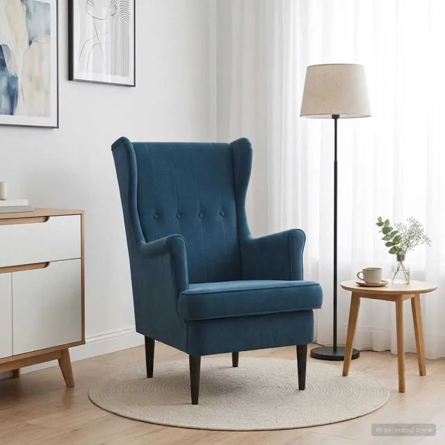 vidaXL Fauteuil Blauw Fluweel