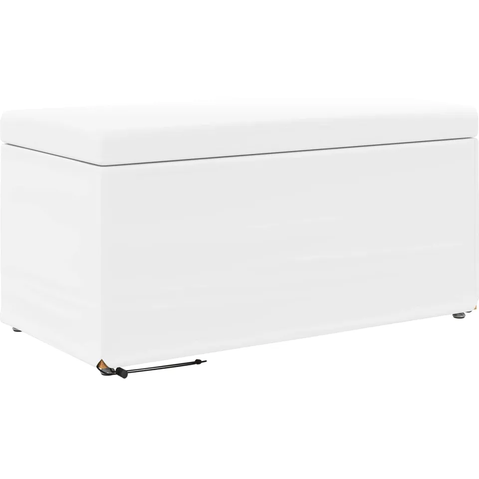 vidaXL Kruk Wit 81 x 41 x 40 cm Nepleer en Gefabriceerd Hout