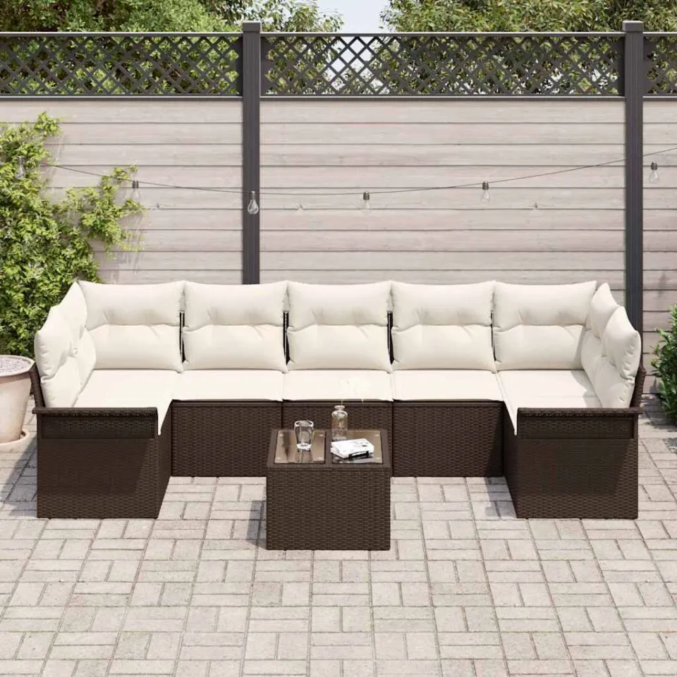 vidaXL Tuin Sofa Set 8 st Bruin poly rattan, foto 3