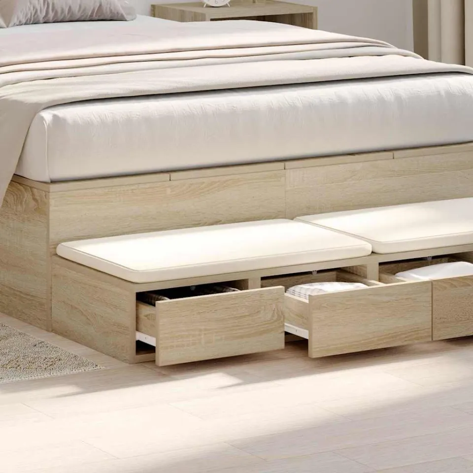 vidaXL Bedlades Sonoma Eiken 120 x 36,5 x 16,5 cm Bewerkt hout, foto 3