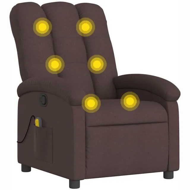 vidaXL Massagestoel - verstelbaar - stof - donkerbruin