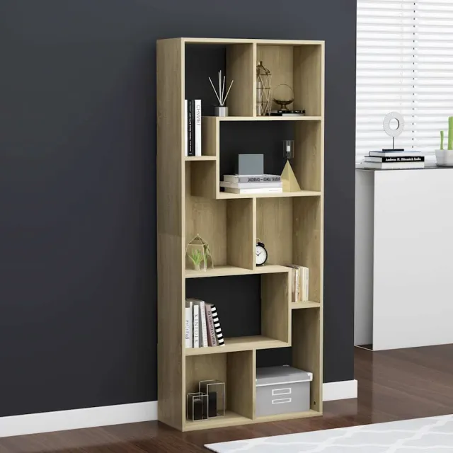 vidaXL Boekenkast 67x24x161 cm bewerkt hout sonoma eikenkleurig, foto 2