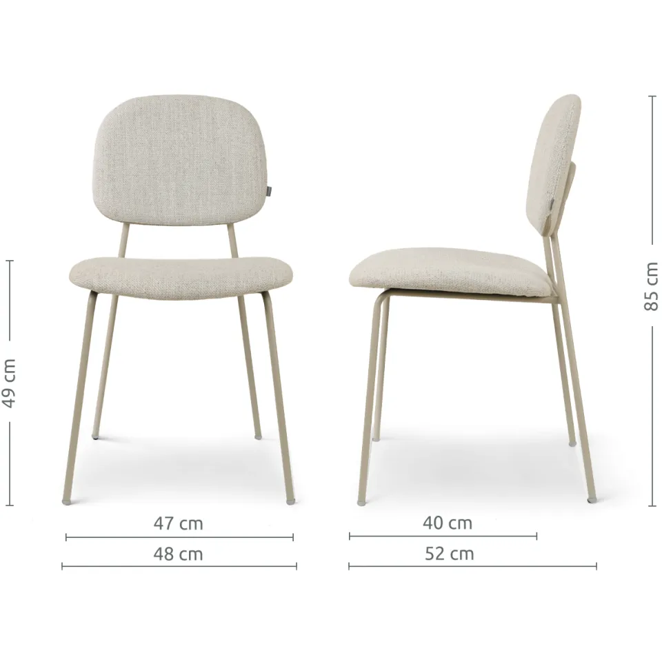Nolon Jasmijn eetkamerstoel beige melange - grijsbeige onderstel, foto 3