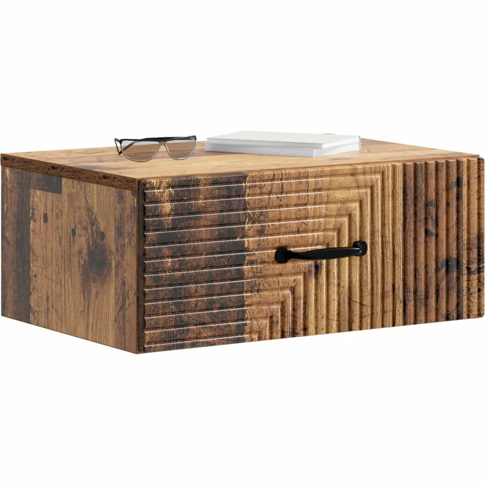 vidaXL Wandbeugel Bedkast 2 st Oud hout 49 x 34,5 x 20 cm Bewerkt hout Bruin