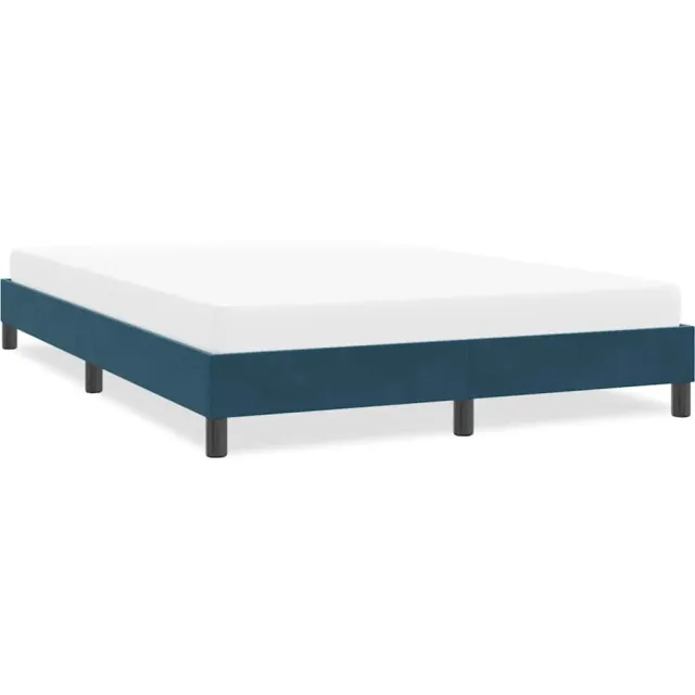 vidaXL Bedframe zonder matras 140x220 cm fluweel donkerblauw
