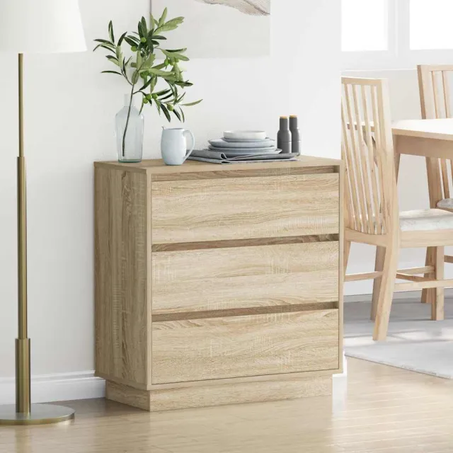 vidaXL Nachtkastje Sonoma Eiken 71 x 34,5 x 75 cm Bewerkt hout, foto 2