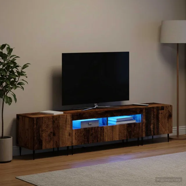 vidaXL 3-delige LED TV-kast Oud hout Bewerkt hout Grijs