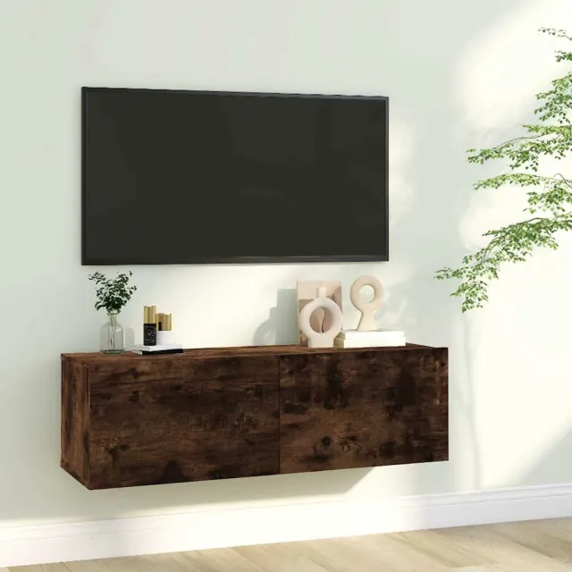 vidaXL Tv-wandmeubel 100x30x30 cm bewerkt hout gerookt eikenkleurig, foto 2
