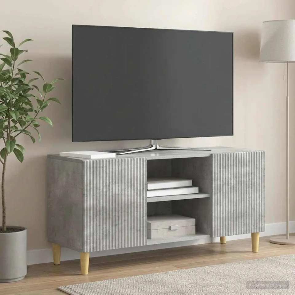 vidaXL TV-kast 102 x 34,5 x 50 cm Betongrijs Bewerkt hout grijs, foto 4