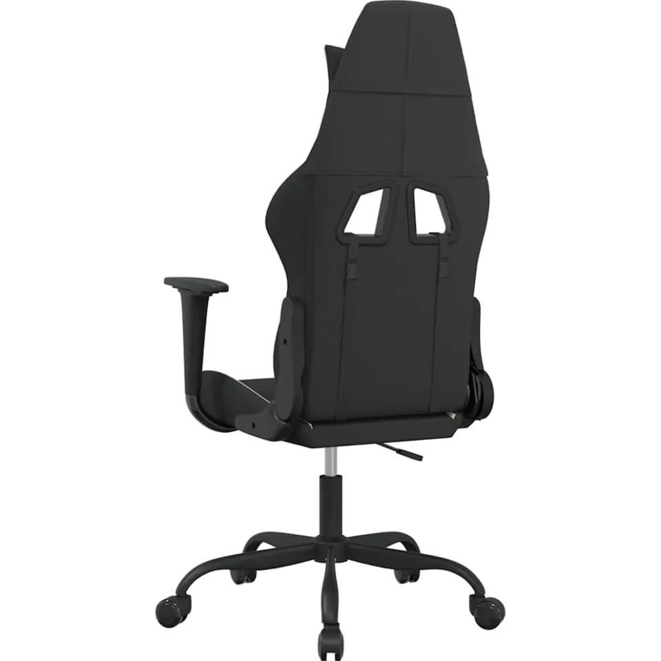 vidaXL Massage gamestoel stof zwart en crèmekleurig, foto 4
