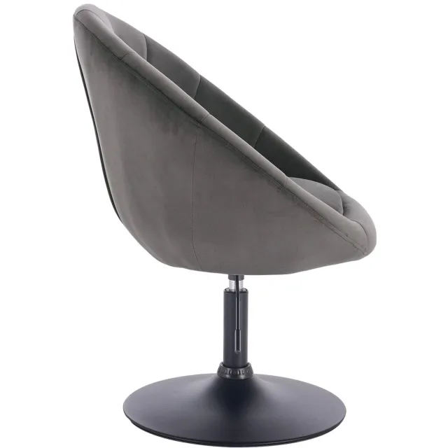 Klarven Barkruk Fluweel donkergrijs - Barkrukken Set van 2 - Barkrukken met Rugleuning - Fluwelen Barkruk - Bar Stool - Draaibaar, In hoogte verstelbaar - Met armleuningen, stevig frame - Zithoogte 45-57cm