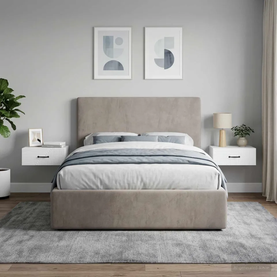 vidaXL Wandbeugel Bedkast 2 st Wit 49 x 34,5 x 20 cm Bewerkt hout, foto 4