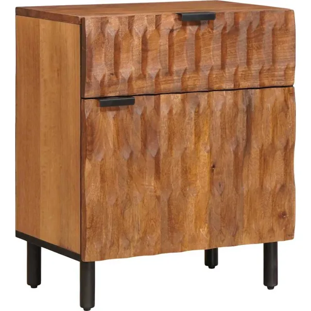 vidaXL Nachtkastje met lade Bruin 50 x 33 x 60 cm Massief Mango Hout