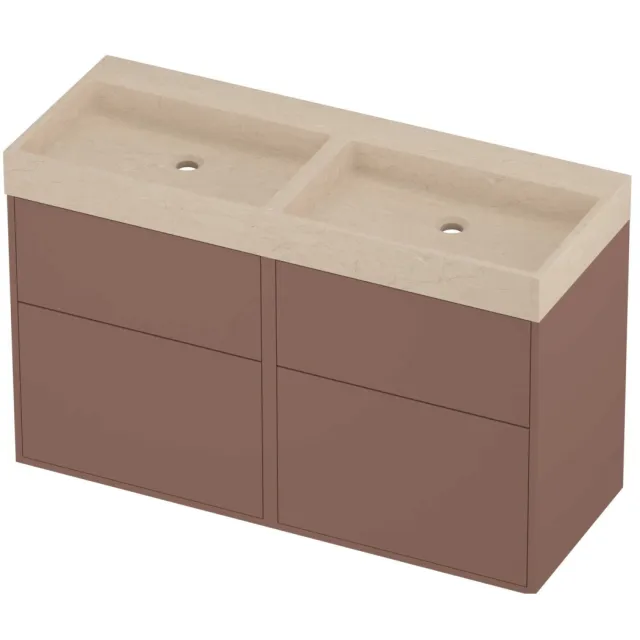 Proline Evoli Badmeubelset Hardsteen Loft Voor Grepen 120x46x75 cm Sand Stone Beauty Blush Rosé Goud