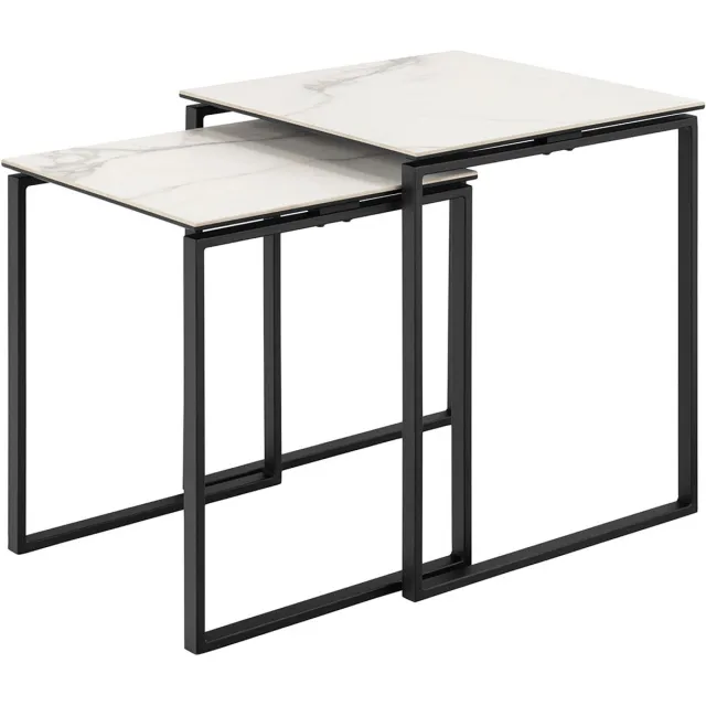 Giga Living Salontafel Glentruan - 50x50x55cm - Wit Keramiek