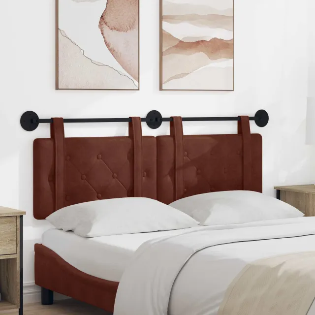 vidaXL Hangend hoofdbord Glanzend Bruin Antiek PU Sienna