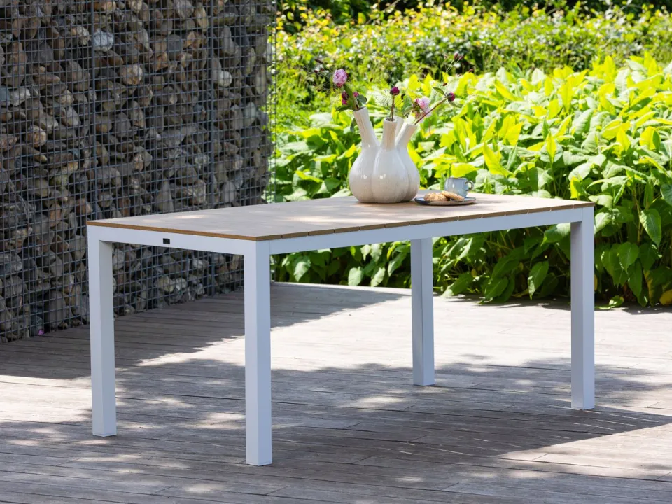 Bellagio tuinmeubelen Bellagio Fidenza dining tuintafel 160x90x75cm wit, foto 3