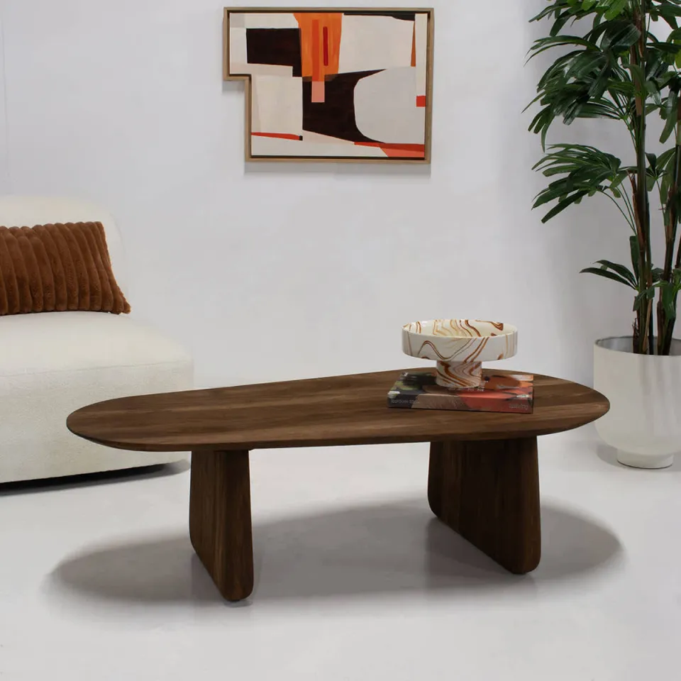 Giga Meubel Salontafel Femke Organisch - Mangohout - Bruin - 120x65x35cm, foto 5
