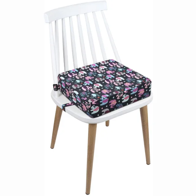Ibenzoa Verstelbare Kinderstoelverhoger met Cartoon Design voor Veilig en Comfortabel Eten Olifant roze