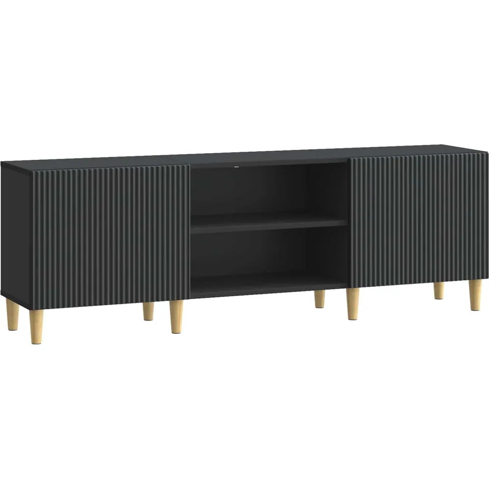 vidaXL TV-kast Zwart 150 x 31 x 50 cm Bewerkt hout, foto 3