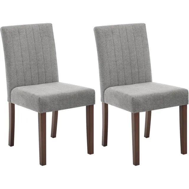 HOERFURIY Eetkamerstoelen Set van 2 - Moderne Stoffen Stoelen Houten Poten Grijs