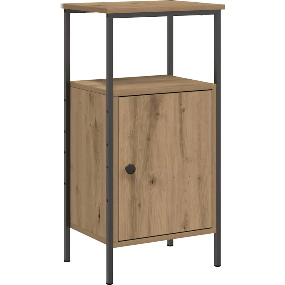 vidaXL Nachtkastje 41x31x80 cm bewerkt hout artisanaal eikenkleurig, foto 3