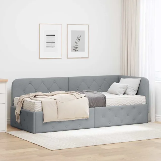 vidaXL Hoekbedframe Lichtgrijs 80 x 200 cm Stof