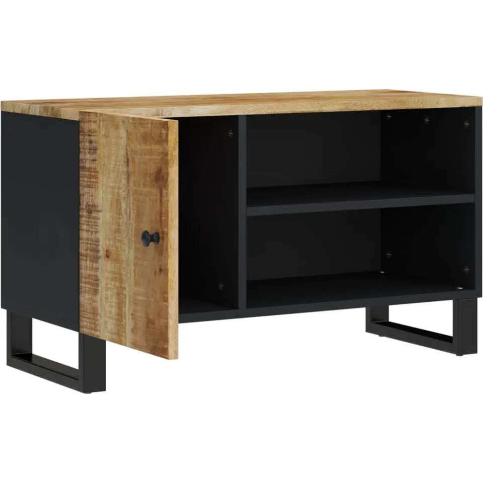 vidaXL Tv-meubel 80x33x46 cm massief mangohout en bewerkt hout bruin