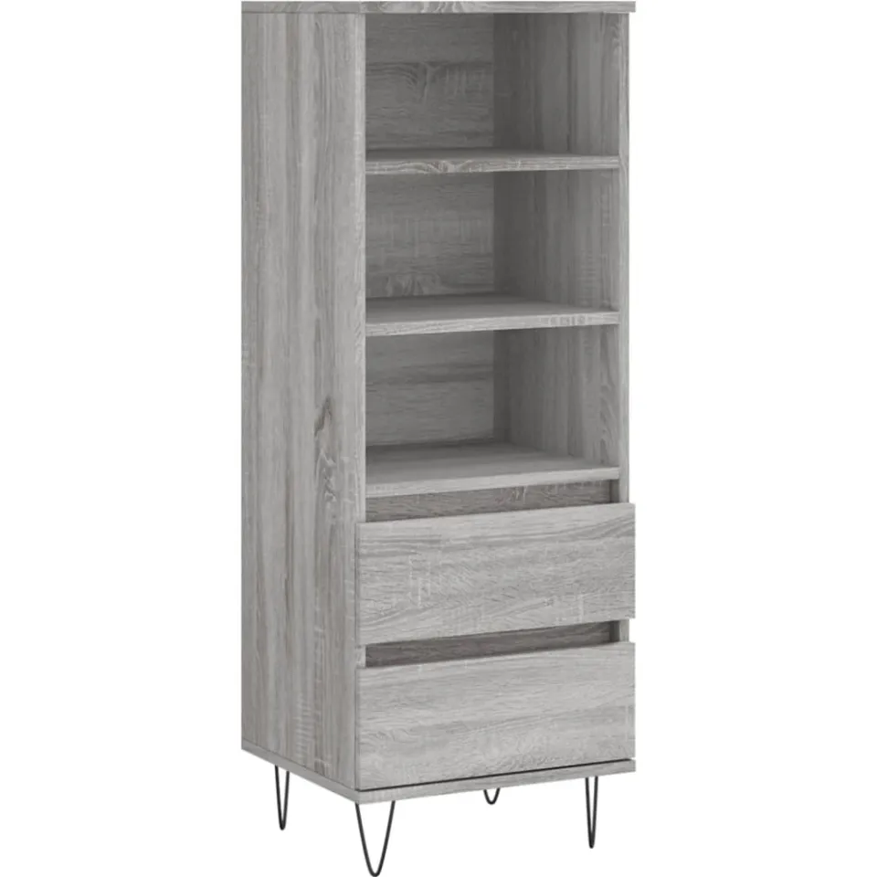 vidaXL Hoge kast 40x36x110 cm bewerkt hout grijs sonoma, foto 3