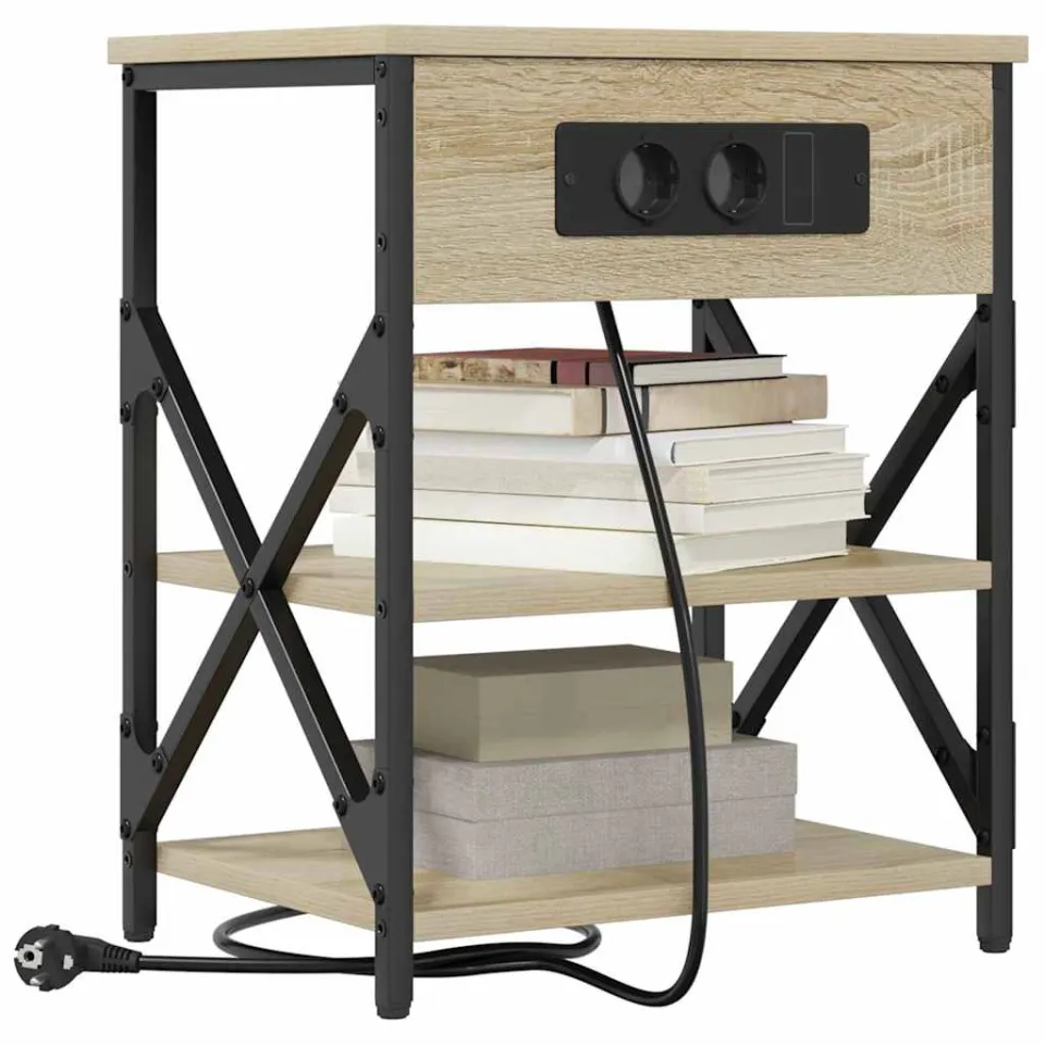 vidaXL Nachtkastje 2 st Sonoma Eiken 41 x 31 x 51 cm Bewerkt hout Bruin