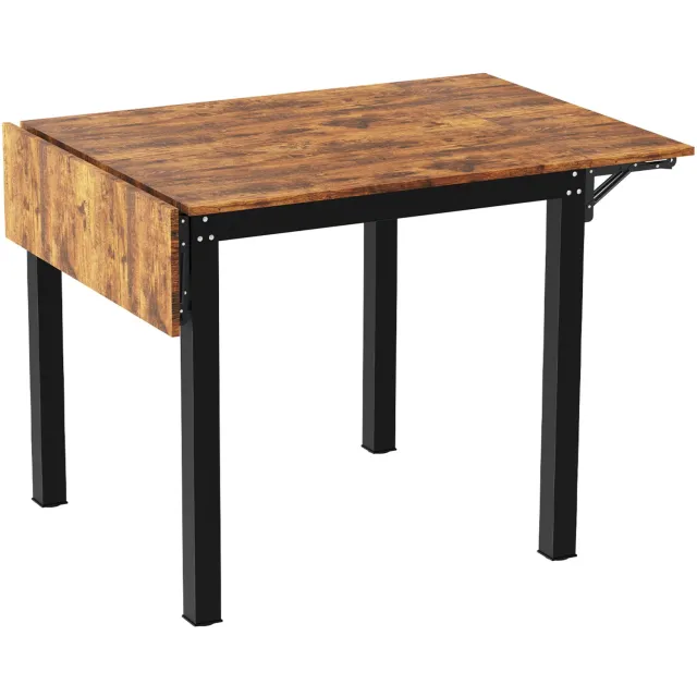 PIPIPOXER Eettafel - Plooitafe - Keukentafel - Inklapbare Tafel -120 x 78 x 75 cm - Houten - Bruin