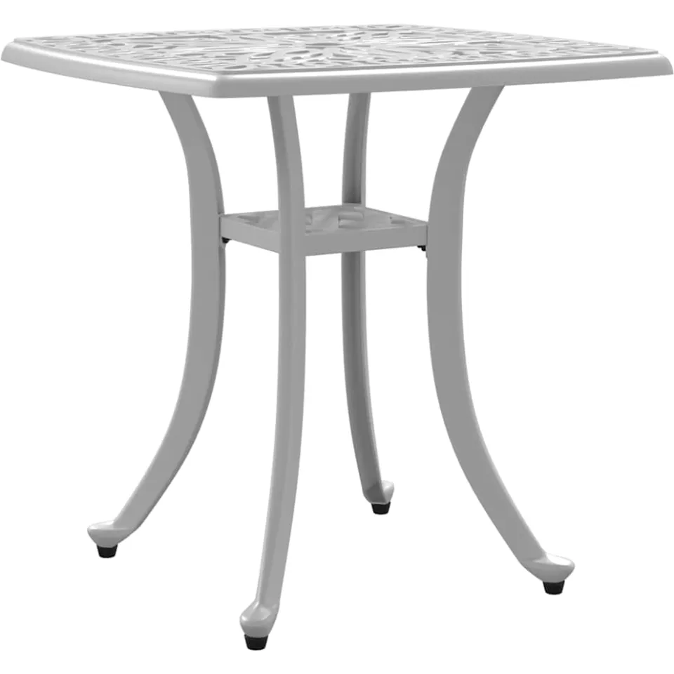 vidaXL Tuintafel 53x53x53 cm gietaluminium wit