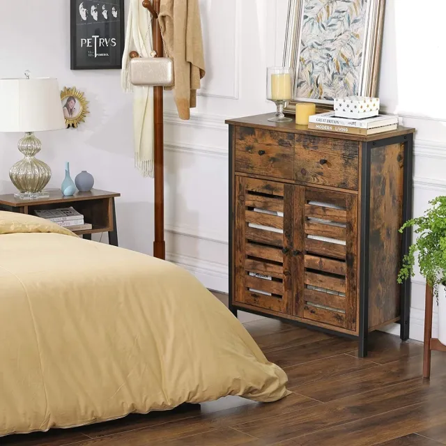 Parya Home - Industrieel Dressoir - 2 Deuren en 2 lades - Bruin