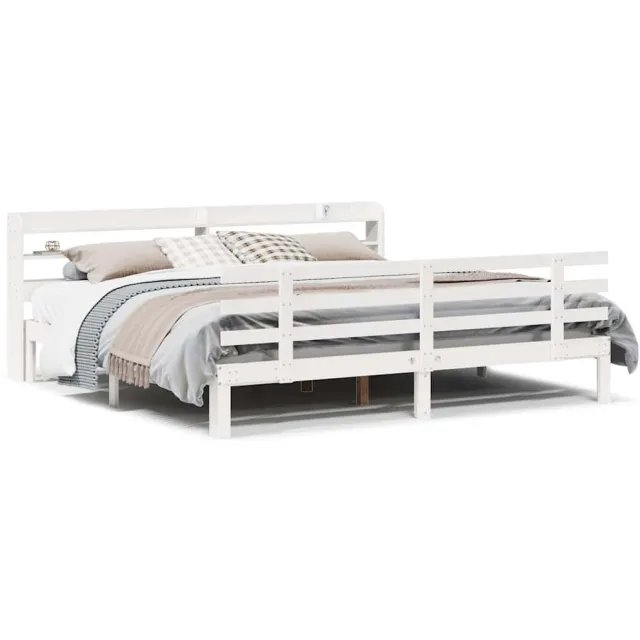 vidaXL Bedframe met hoofdeinde zonder matras 200x200 cm wit