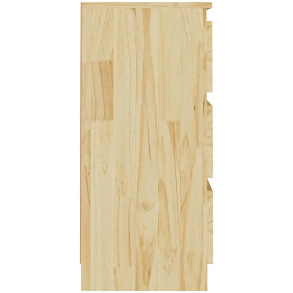 vidaXL Nachtkastje 40x29,5x64 cm massief grenenhout bruin, foto 4