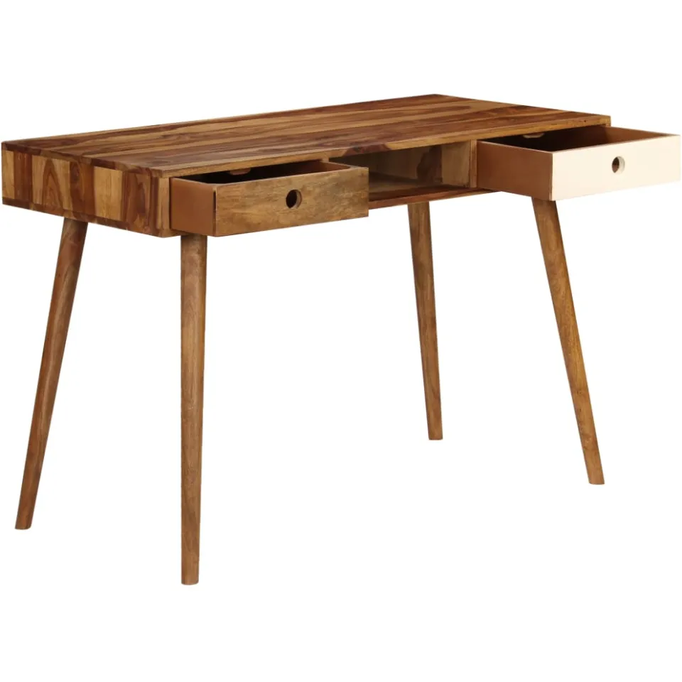 vidaXL Schrijftafel 110x55x76 cm massief acaciahout bruin, foto 3